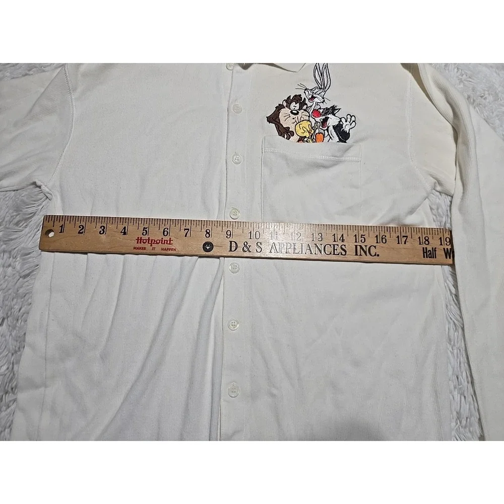 Vintage Acme Looney Tunes Sweater Ribbed S‎ Button Down Collared Cotton Cardigan